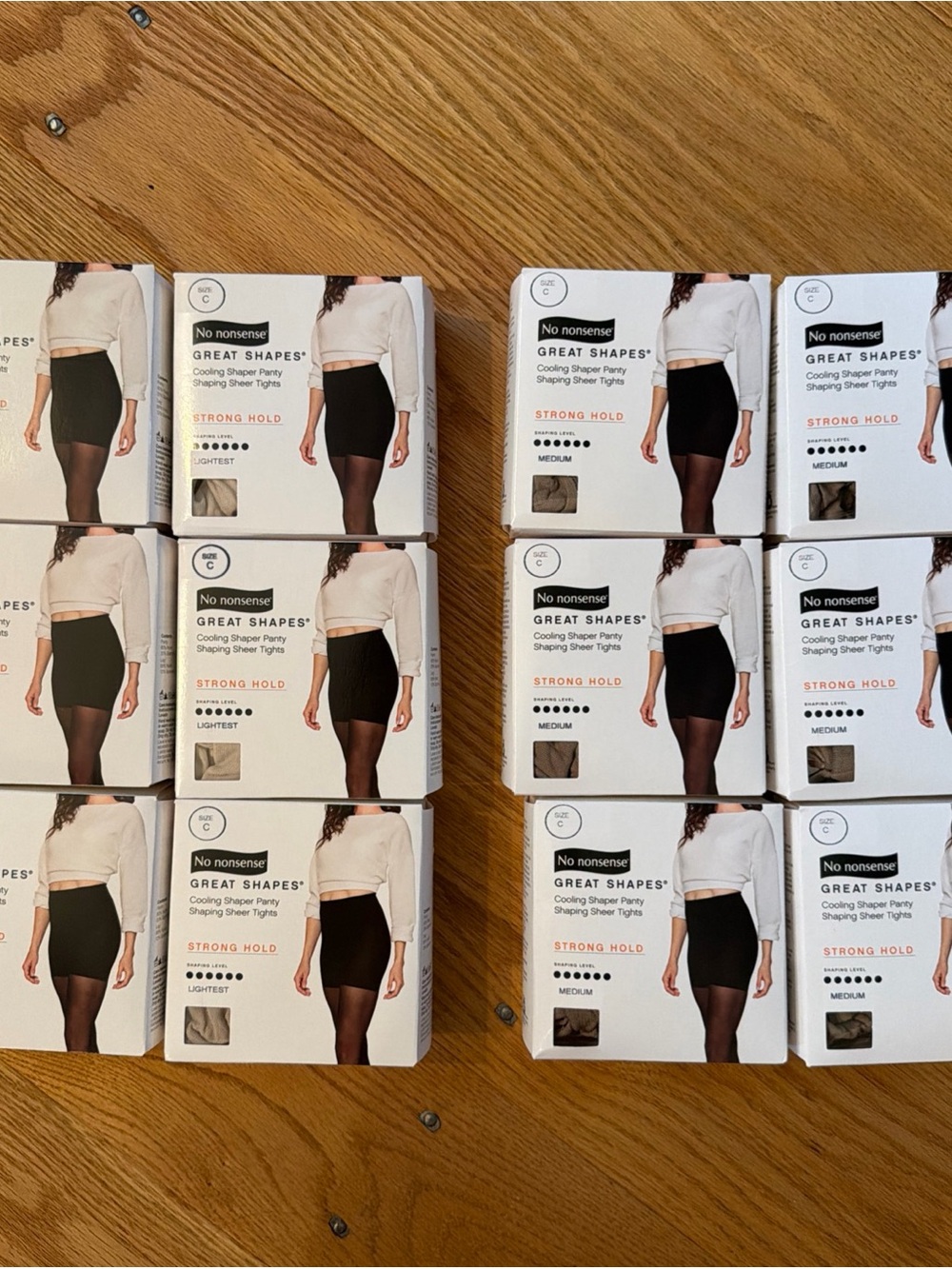 12 Pair No Nonsense Great Shapes Cooling Shaper Panty Tights Pantyhose Size C